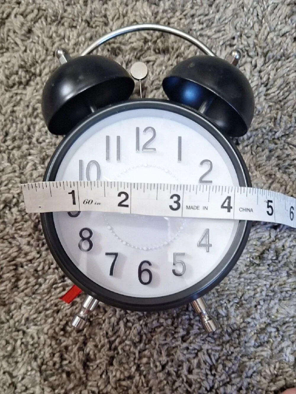 Crosley Black and White Twin Bell Alarm Clock - Table Top